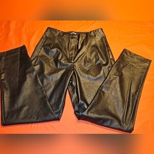 Express Black Faux Leather Pants sz4R New w/Tag Ankle Length 28" High Rise